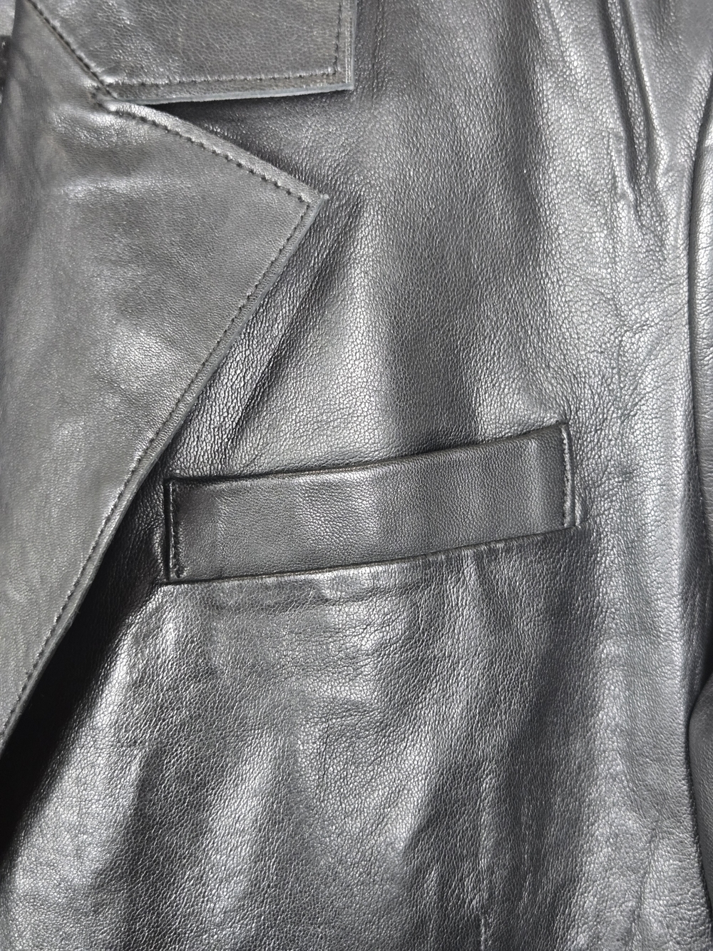 Bod & Christensen Angelica NWT Lamb Leather Coat L Longline Matrix 90s Luxe - Picture 5 of 12